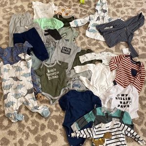 Baby boy 3-6 month tops, pants, and sleepers